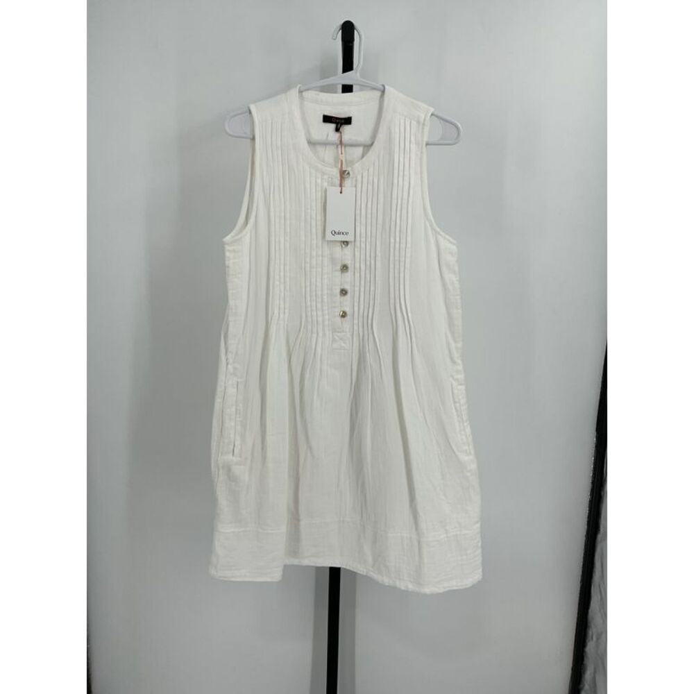 Quince White Sleeveless Dress